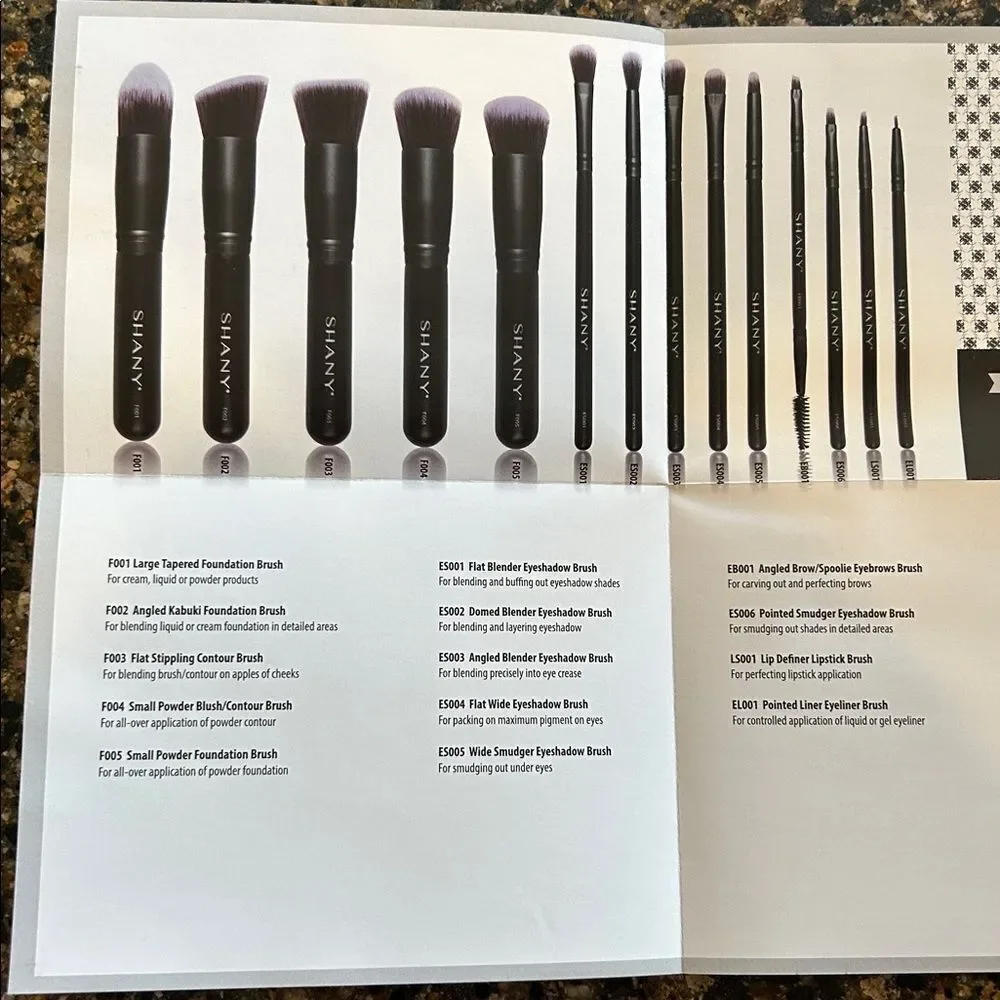 NEW Shany Black Bombshell 14 Piece Brush Set